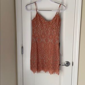 Peach lace dress